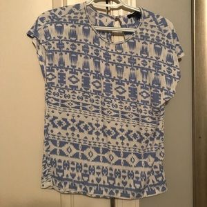 Blue/ white blouse
